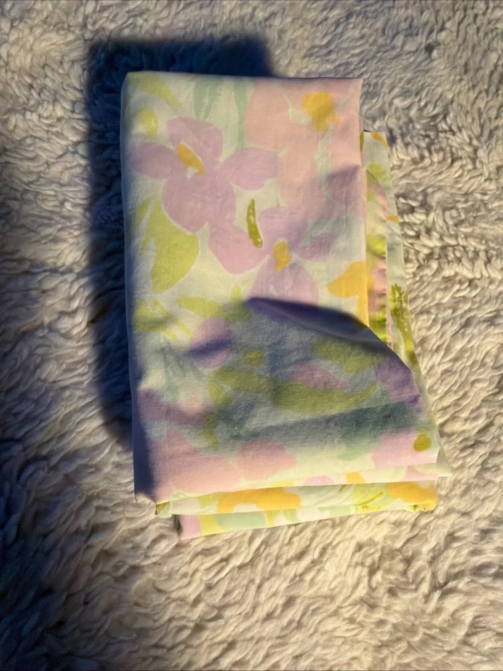 Sears Vtg Pastel Floral Cotton pillowcases  - Soft Pink, Yellow & Green 42”x36”